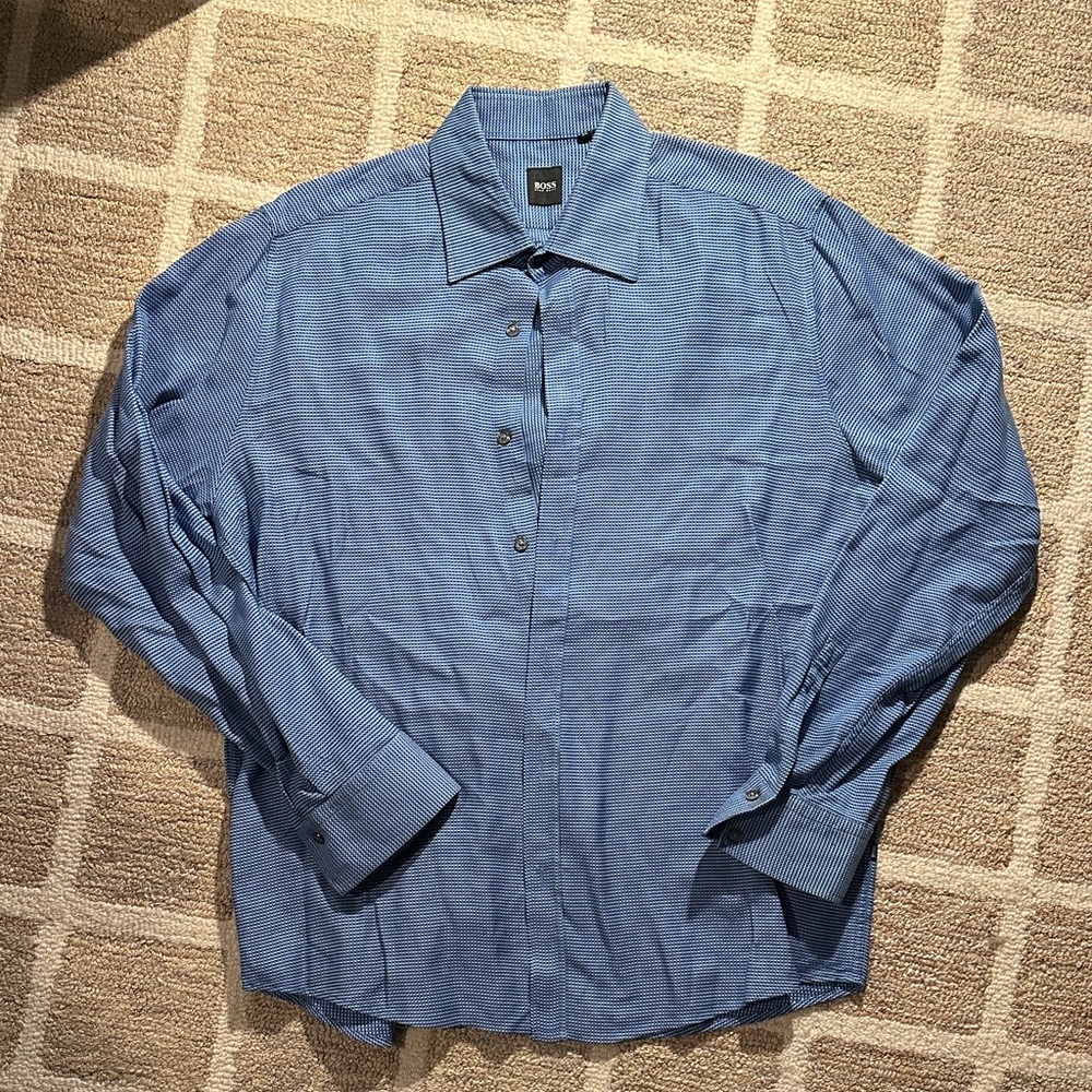 Hugo Boss Classic Blue Checkered Shirt